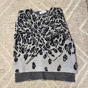 Workshop Republic Clothing Black and Gray Animal Print Sweater